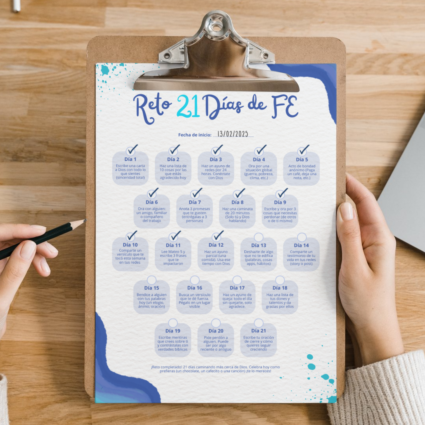 Reto 21 Días de FE - Plantilla Imprimible